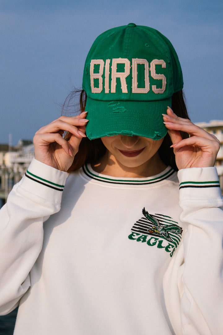 Women Philly Football Birds Twill Patch Distressed Hat