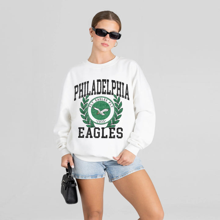Philadelphia Eagles Gold Standard Ivory Crew Sweatshirt