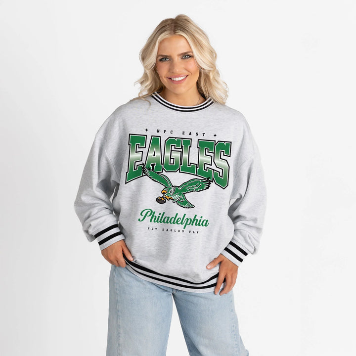 Philadelphia Eagles Stripe Crew Sweatshirt