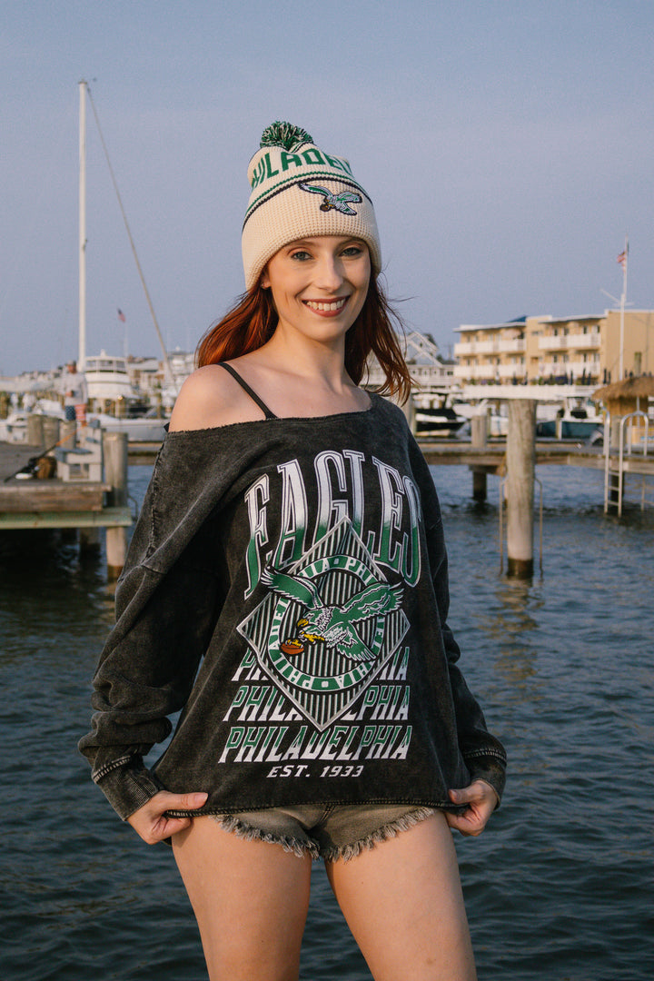 Philadelphia Eagles Off The Shoulder Sweatshirt