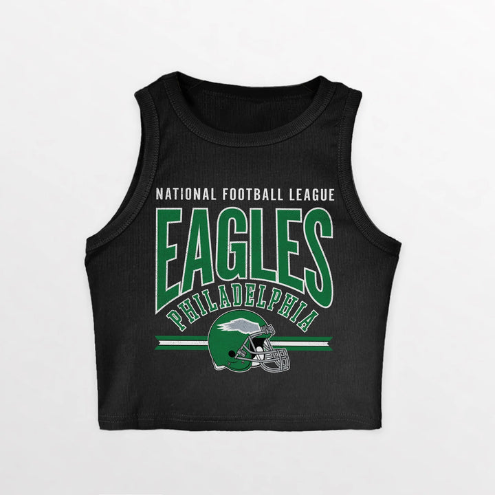 Philadelphia Eagles Ribbed Crop Tank Top