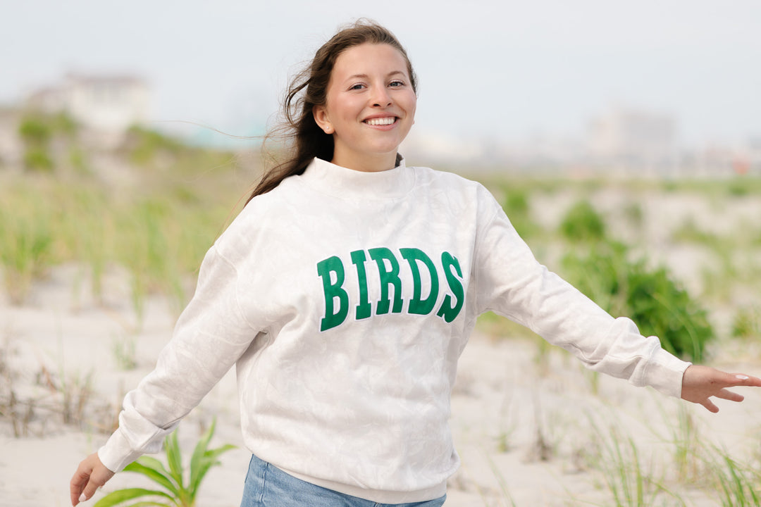 Philly Football Beige Camo Birds Patch Mock Neck