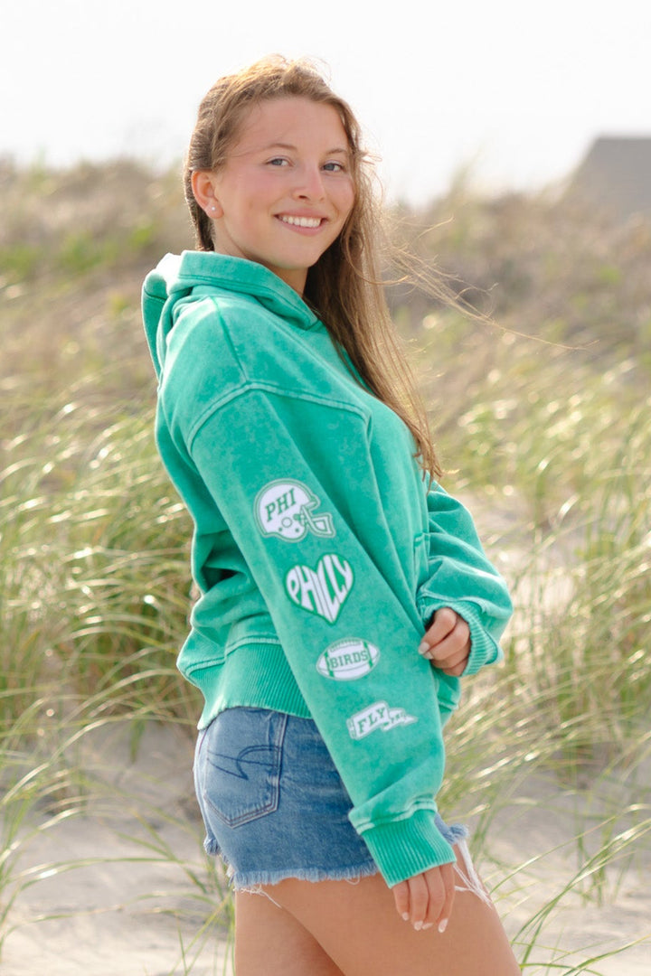 Philly Kelly Washed Multi Patch Hoodie