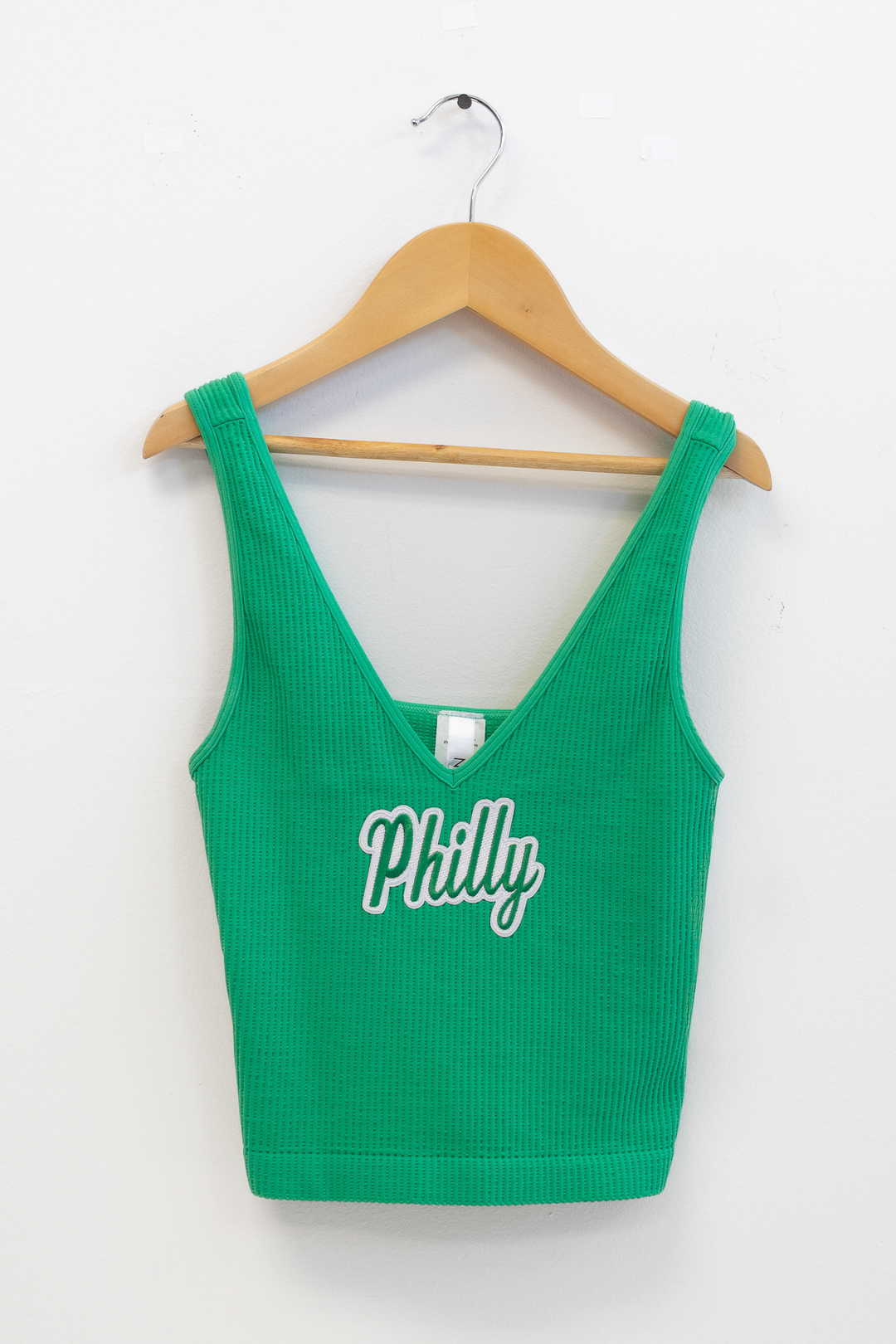 Philly Kelly Patch Ribbed One Size V Neck Tank
