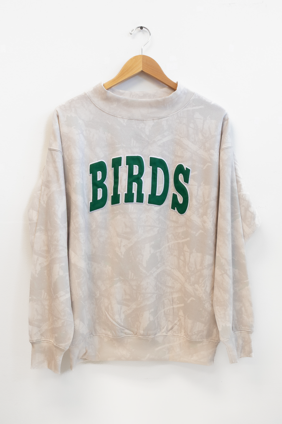 Philly Football Beige Camo Birds Patch Mock Neck