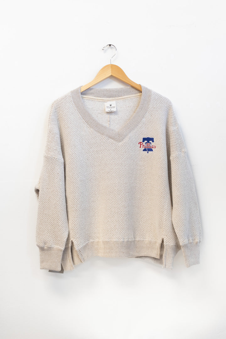 Philadelphia Phillies V Neck Lightweight Sweater