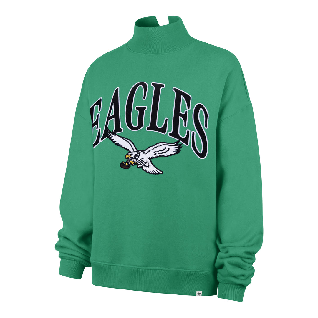 Philadelphia Eagles Kelly Green Mock Neck Sweatshirt