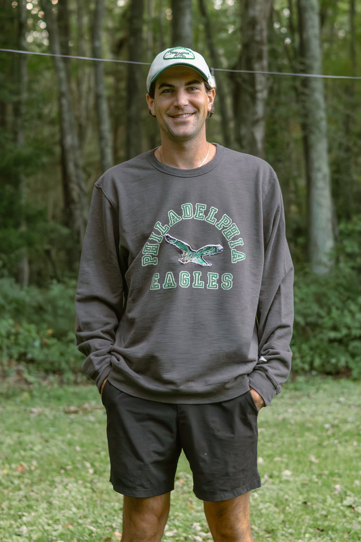 Philadelphia Eagles Historic Coal Calderwood WW French T Crew Men