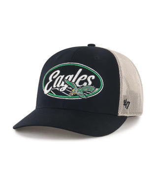 Philadelphia Eagles Historic Black Enfield Strap Trucker Hat