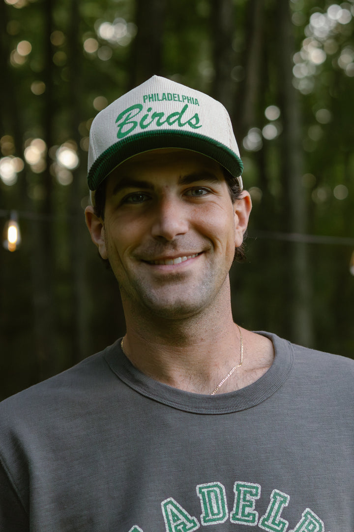 Philly Green Corduroy Birds Hat