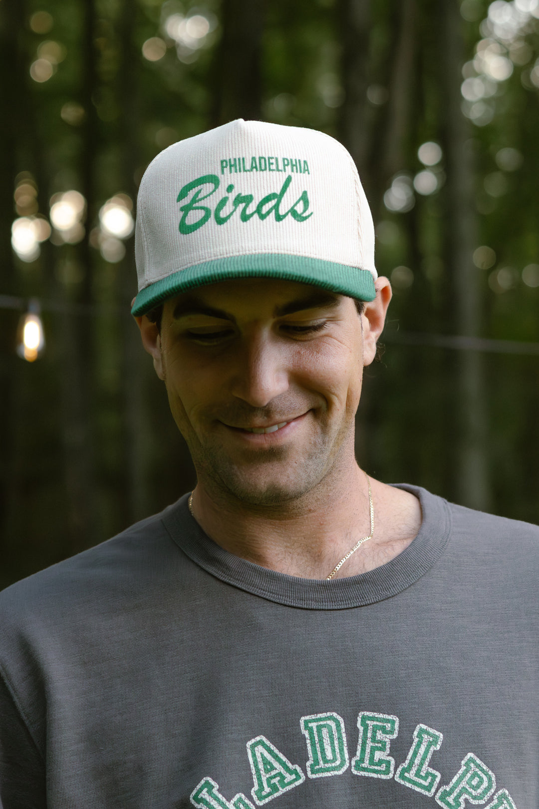 Philly Green Corduroy Birds Hat