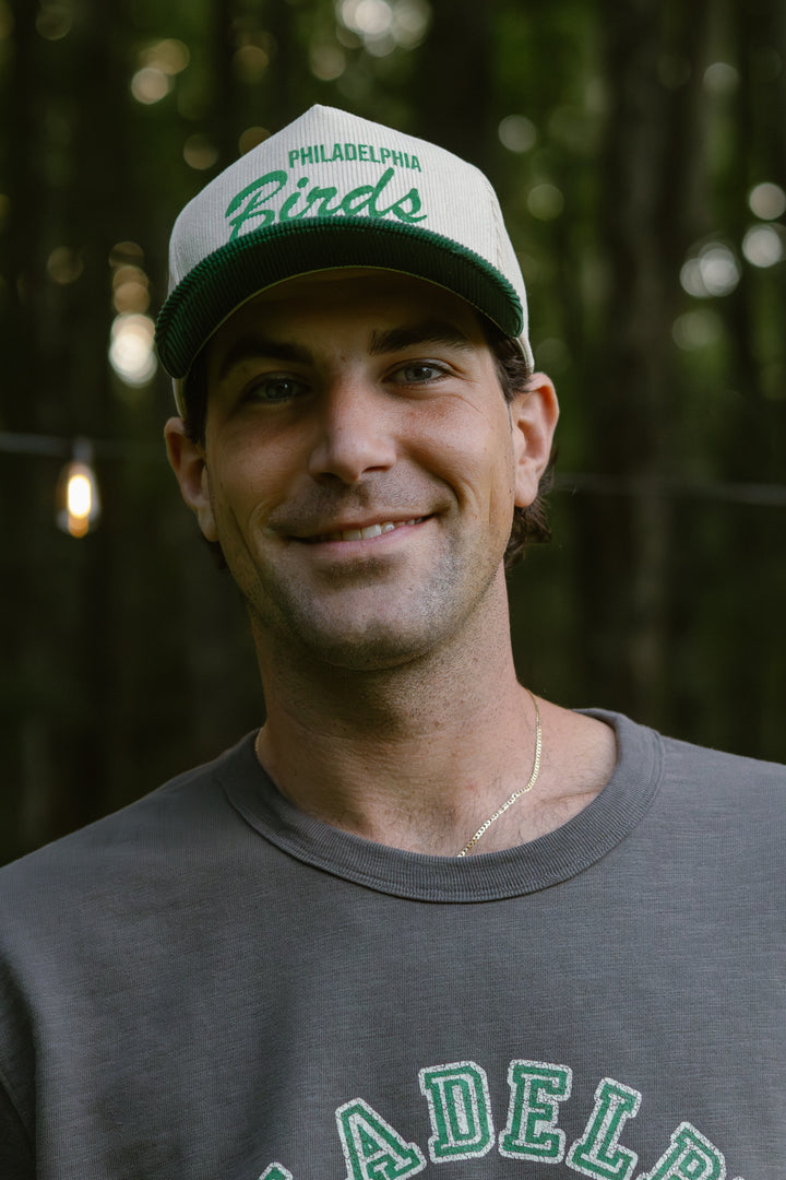 Philly Green Corduroy Birds Hat