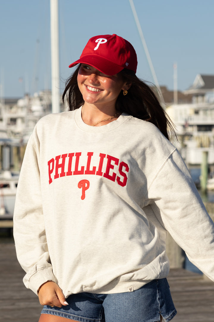 Philadelphia Phillies Oatmeal Embroidered Sweatshirt