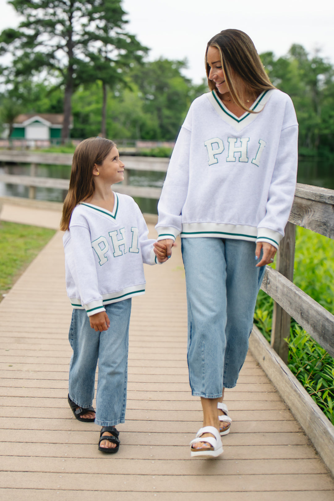 Philly Football PHI Chenille Patch V Neck Sweatshirt