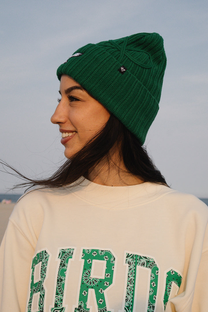 Philadelphia Eagles Historic Kelly Bow Cuff Knit Beanie