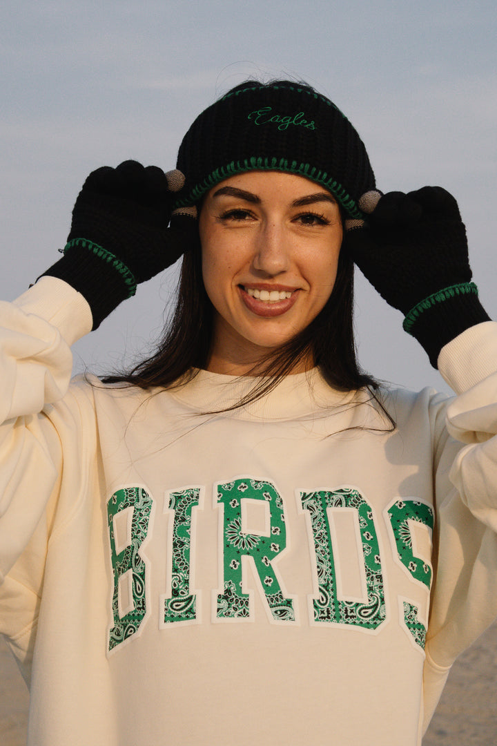 Philadelphia Eagles Historic Black Blanket Stitch Headband