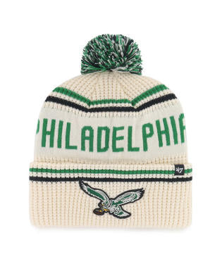 Men Philadelphia Eagles Natural Quattrle Cuff Knit w/ Pom