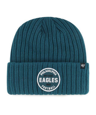 Philadelphia Eagles Historic Black Blanket Stitch Cuff Knit Beanie