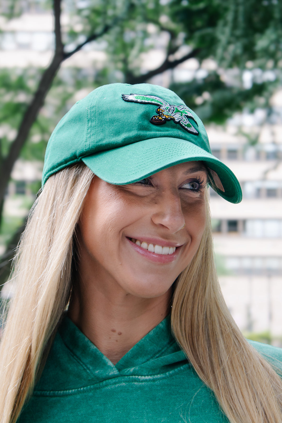 Women Philadelphia Eagles Kelly Green Clean Up Adjustable Hat