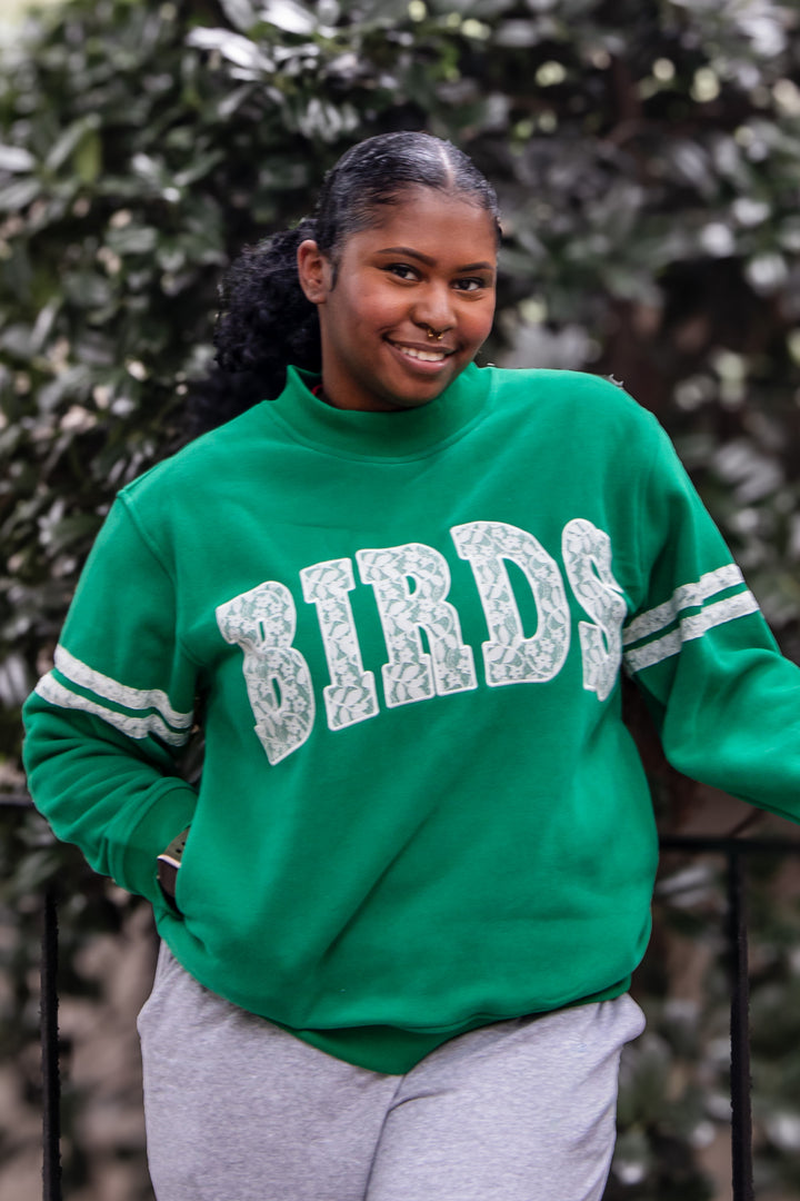 Philly Birds Kelly Lace Mock Neck