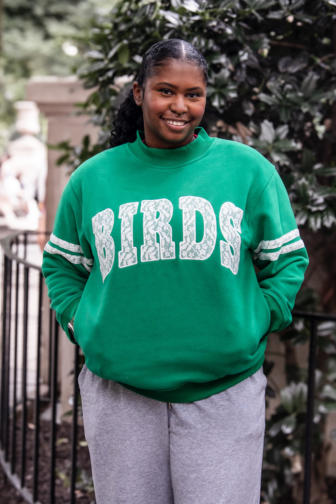 Philly Birds Kelly Lace Mock Neck