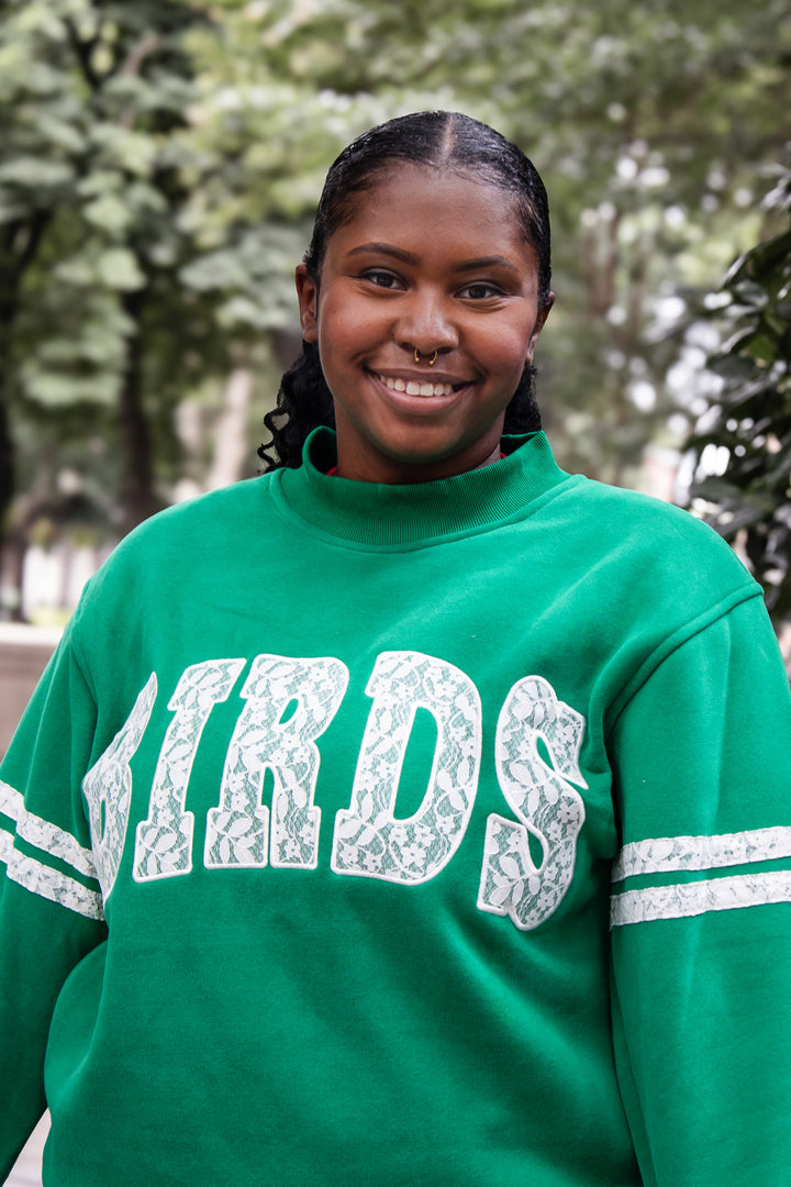 Philly Birds Kelly Lace Mock Neck