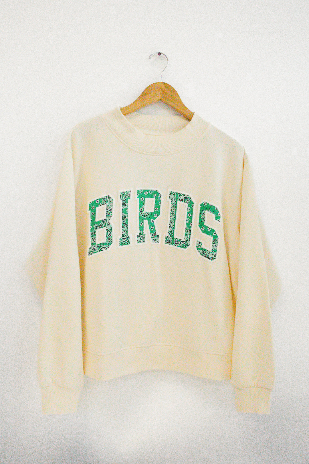 Philly Football Oversized Natural Bandana Puff Mock Neck Sweatshirt
