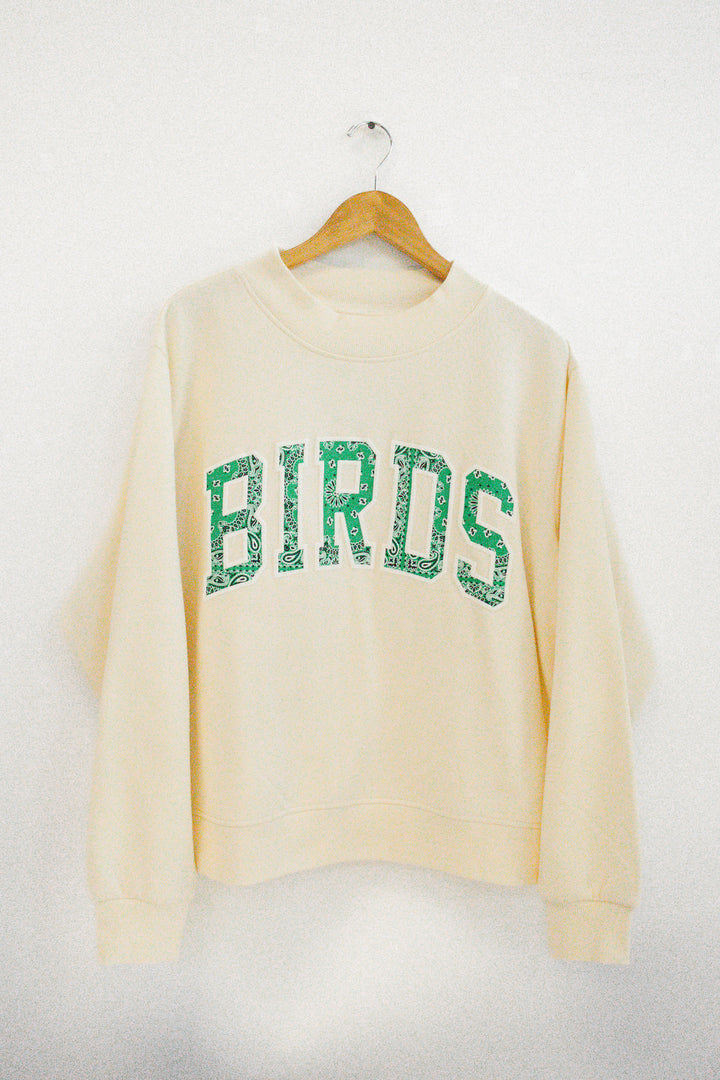Philly Football Oversized Natural Bandana Puff Mock Neck Sweatshirt
