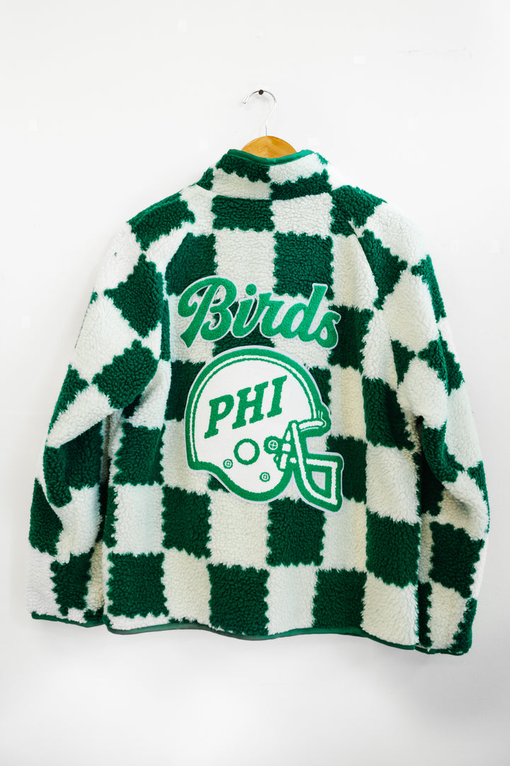 Philly Football Checkered Sherpa Snap Down Jacket
