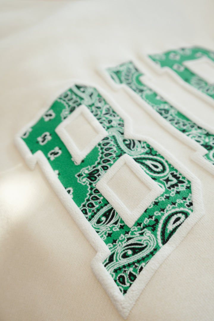 Philly Football Oversized Natural Bandana Puff Mock Neck Sweatshirt