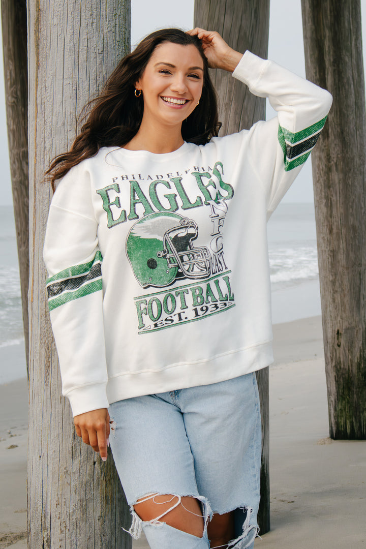Philadelphia Eagles Oversized Striped Sweatshirt