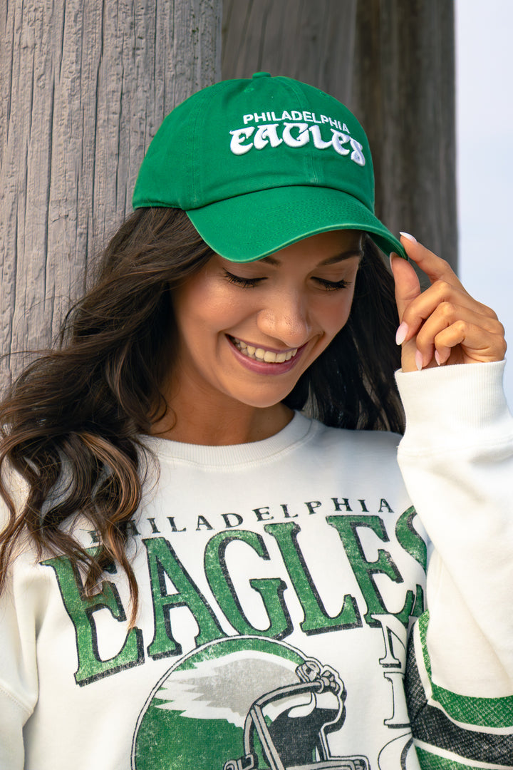 Women Philadelphia Eagles Historic Kelly Philadelphia Script Clean Up