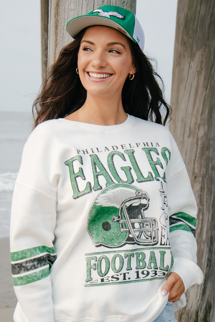 Philadelphia Eagles Oversized Striped Sweatshirt