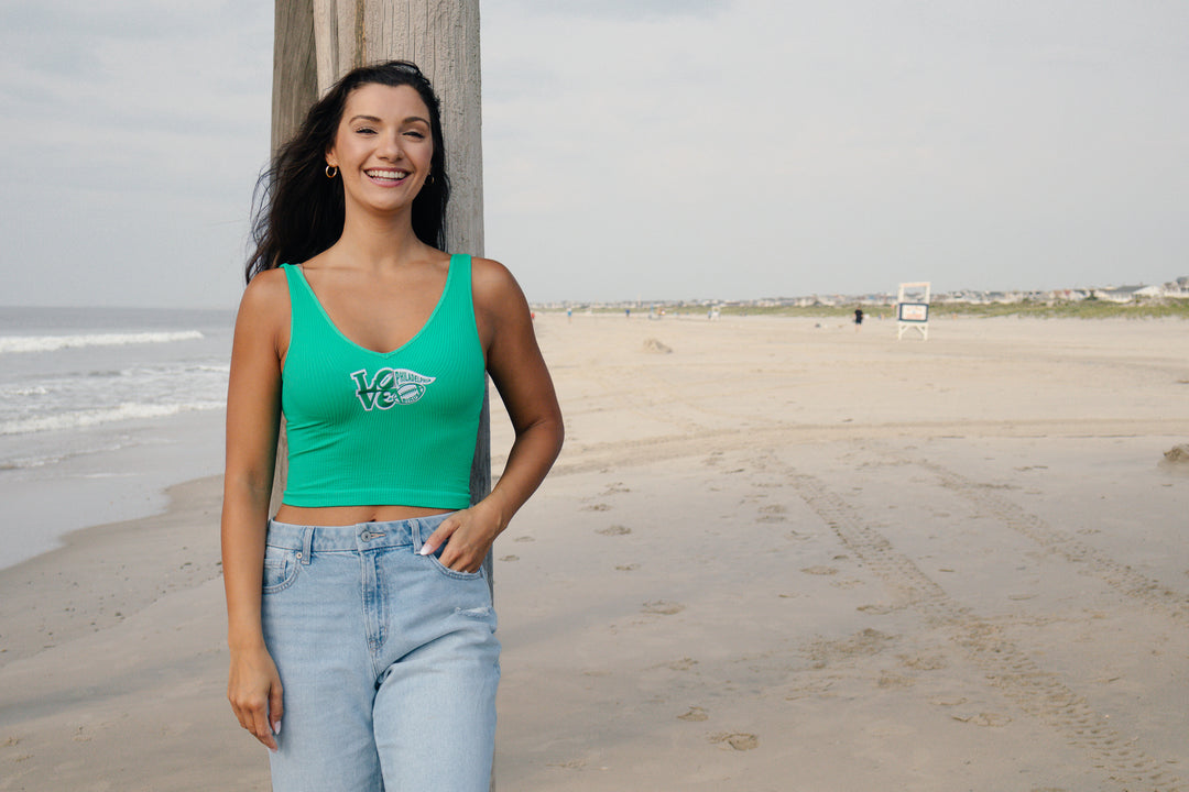 Philly Kelly Double Patch Ribbed One Size V Neck Tank