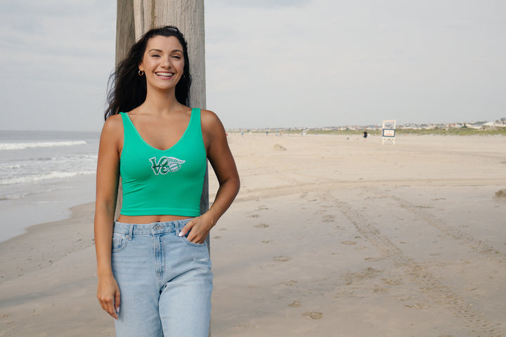 Philly Kelly Double Patch Ribbed One Size V Neck Tank
