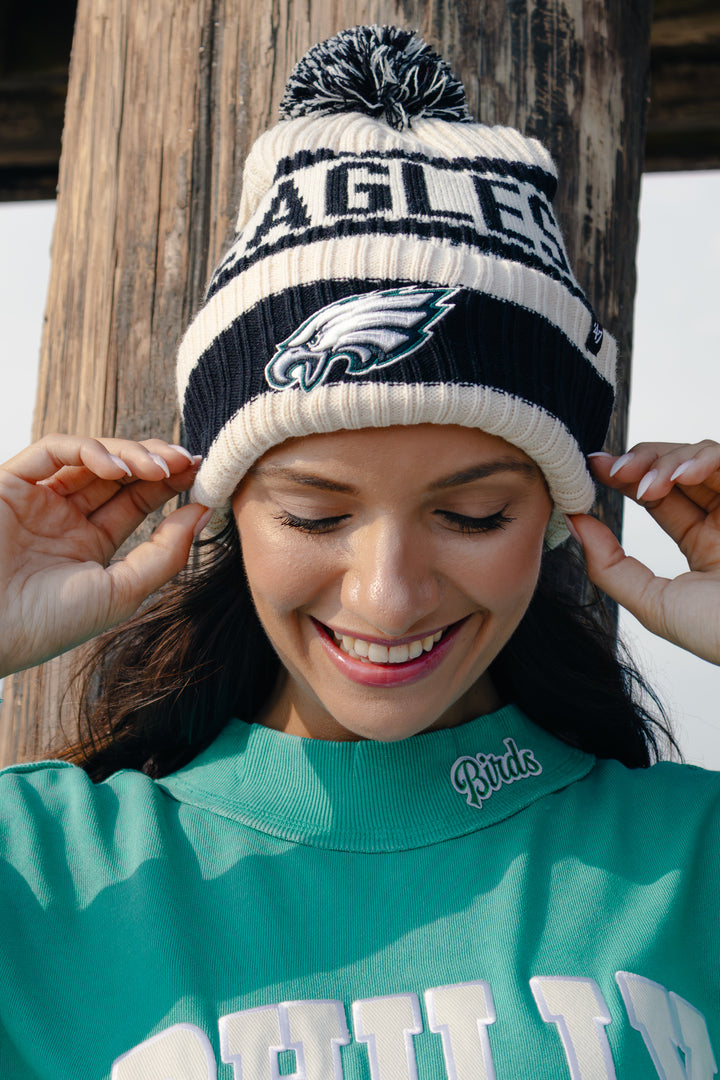 Philadelphia Eagles Natural Bering Cuff Knit w/ Pom