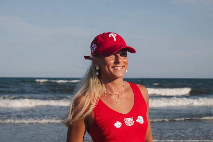 Philly Red Patch Ribbed One Size V Neck Tank