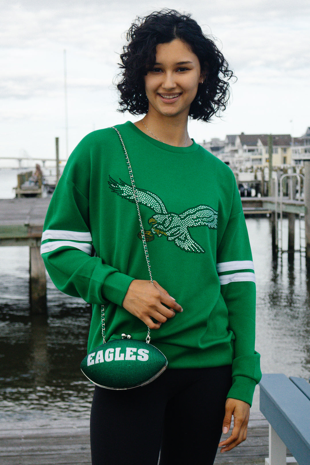Philadelphia Eagles Team Color Crystal Football Purse