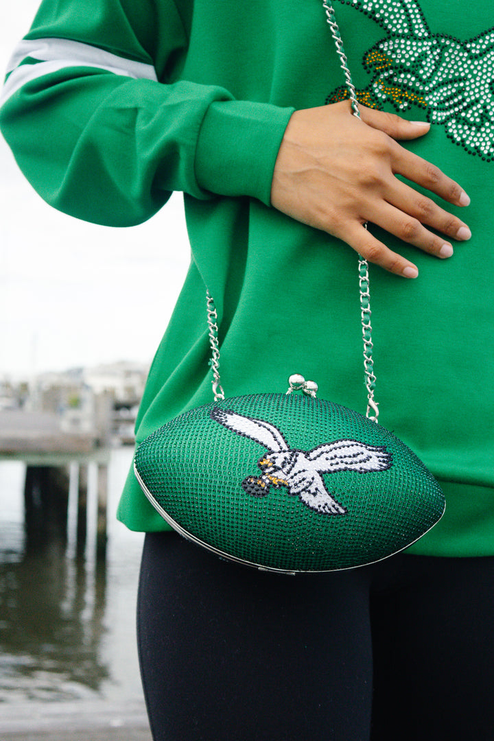 Philadelphia Eagles Team Color Crystal Football Purse