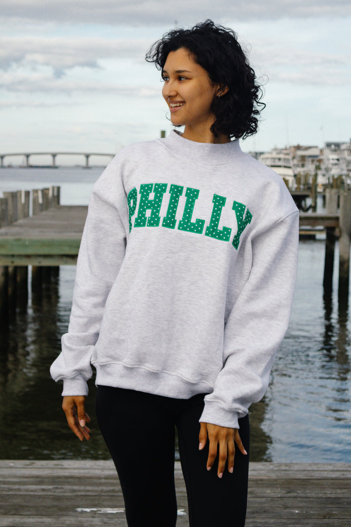 Philly Football Polka Dot Mock Neck Sweatshirt
