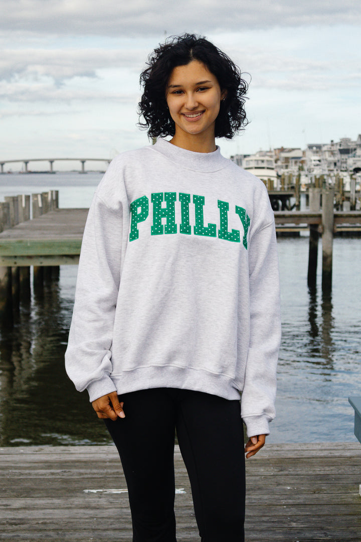 Philly Football Polka Dot Mock Neck Sweatshirt