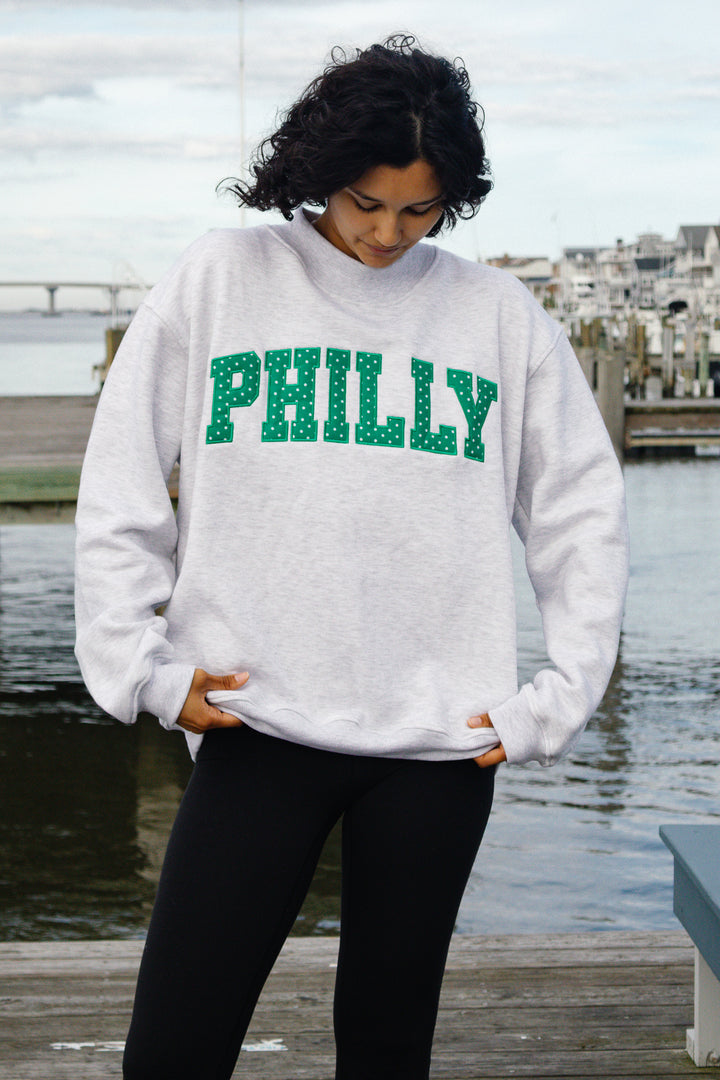 Philly Football Polka Dot Mock Neck Sweatshirt