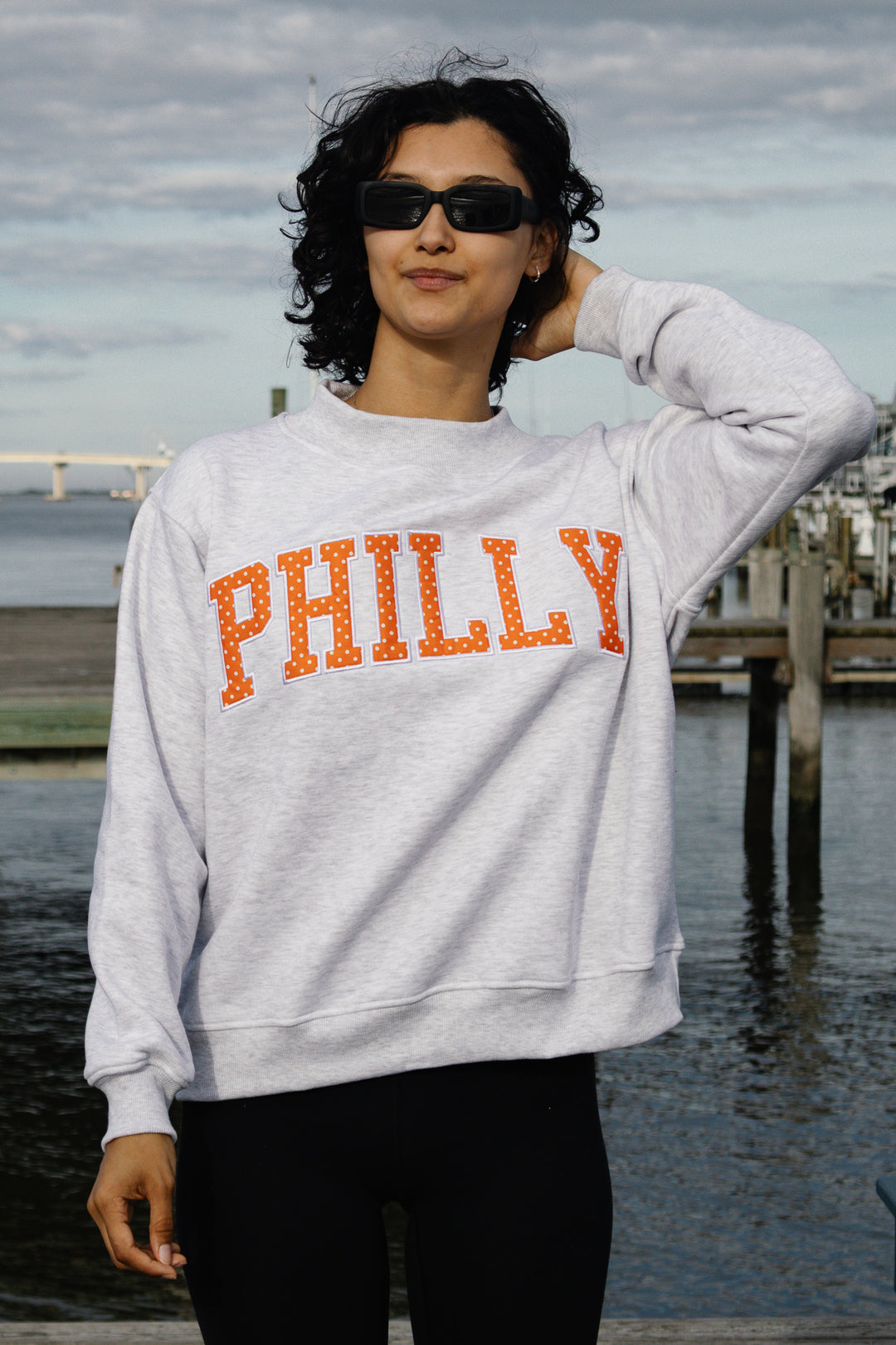 Philly Hockey Polka Dot Mock Neck Sweatshirt