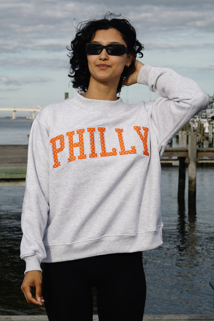 Philly Hockey Polka Dot Mock Neck Sweatshirt