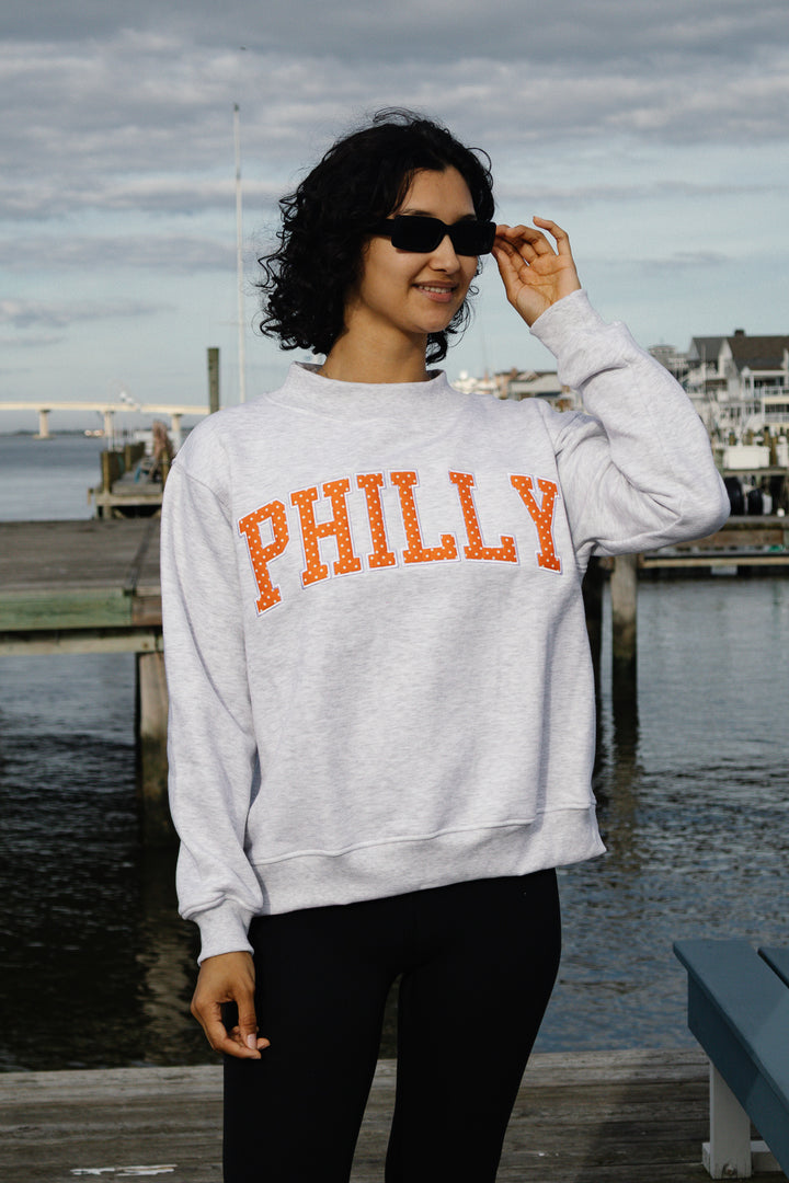 Philly Hockey Polka Dot Mock Neck Sweatshirt