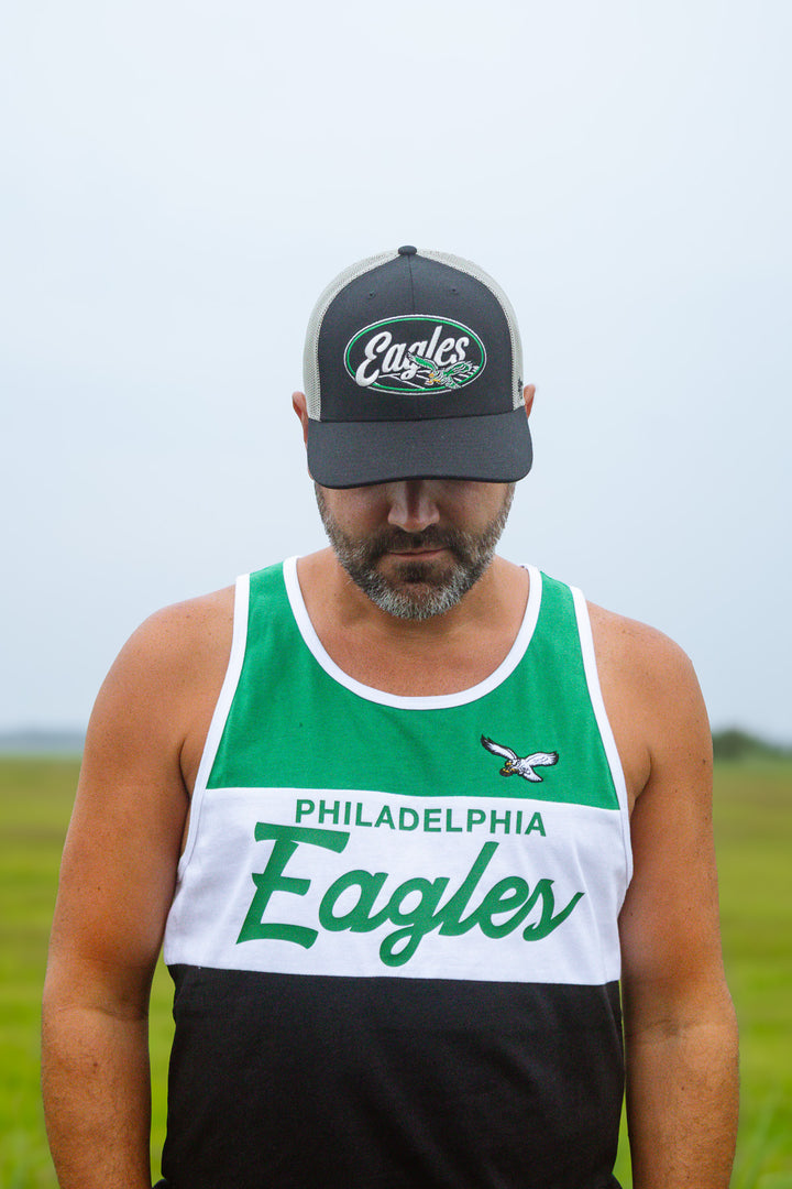 Philadelphia Eagles Historic Black Enfield Strap Trucker