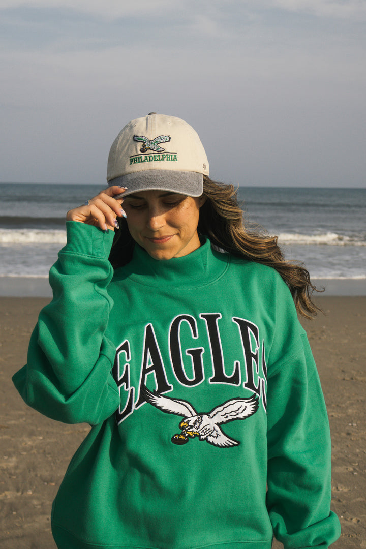 Women Philadelphia Eagles Historic Mojave Logo Line TT Clean Up