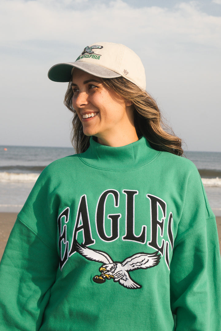 Women Philadelphia Eagles Historic Mojave Logo Line TT Clean Up
