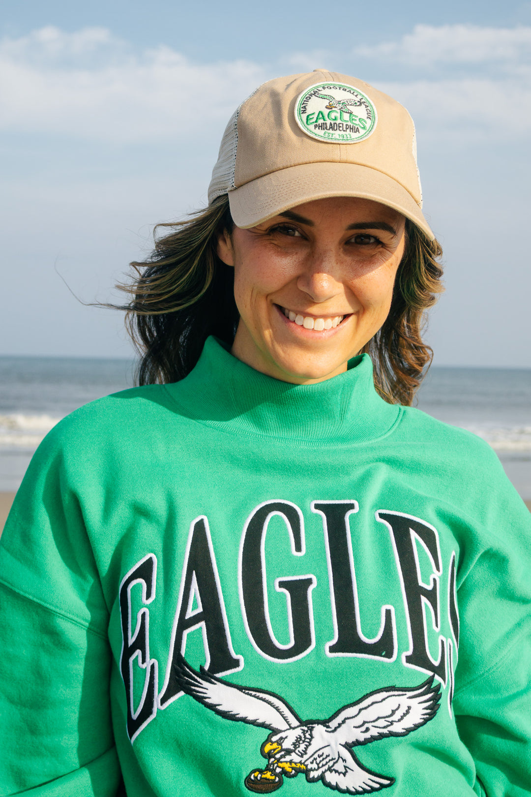 Philadelphia Eagles Historic Khaki Felton Clean Up Mesh Adjustable Hat