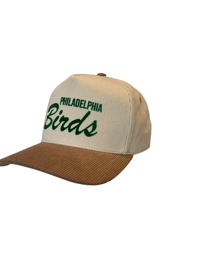 Women Philly Tan Corduroy Birds Hat